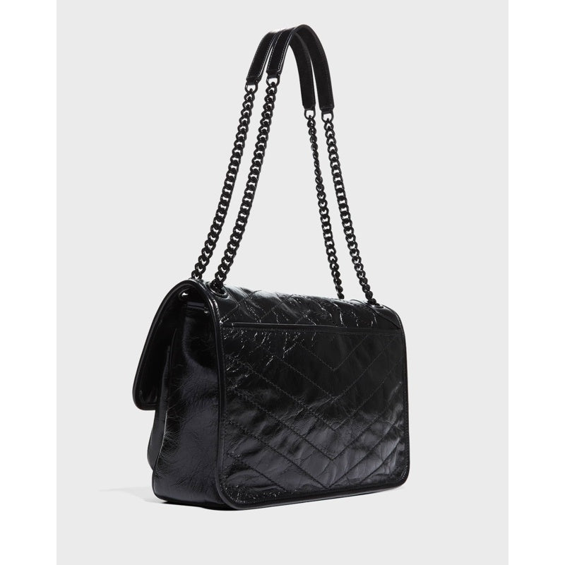 Bolsa Shoulder Niki Medium Flap YSL in Crinkled