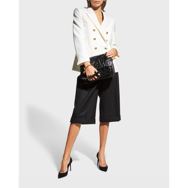 Bolsa Shoulder Niki Medium Flap YSL in Crinkled