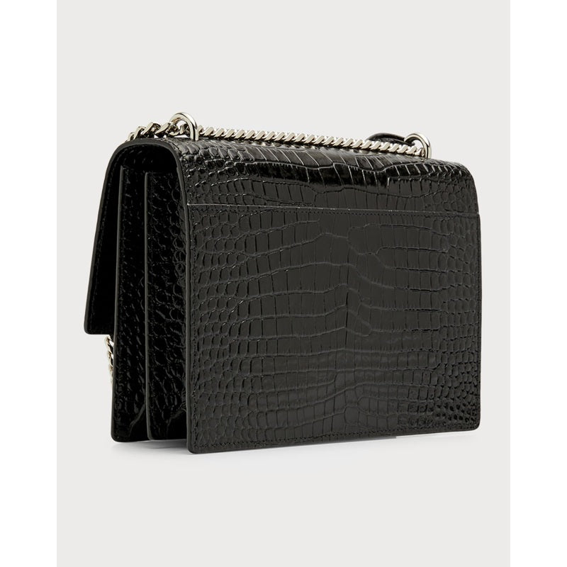 Bolsa Shoulder Sunset Medium YSL in Croc-Embossed
