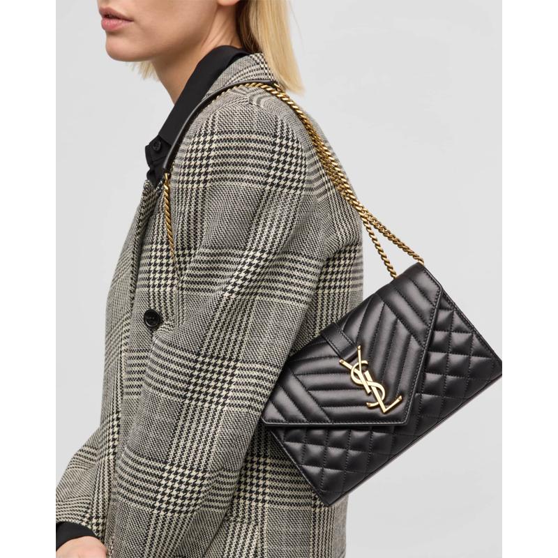 Bolsa Shoulder Envelope Triquilt Small YSL in Smooth