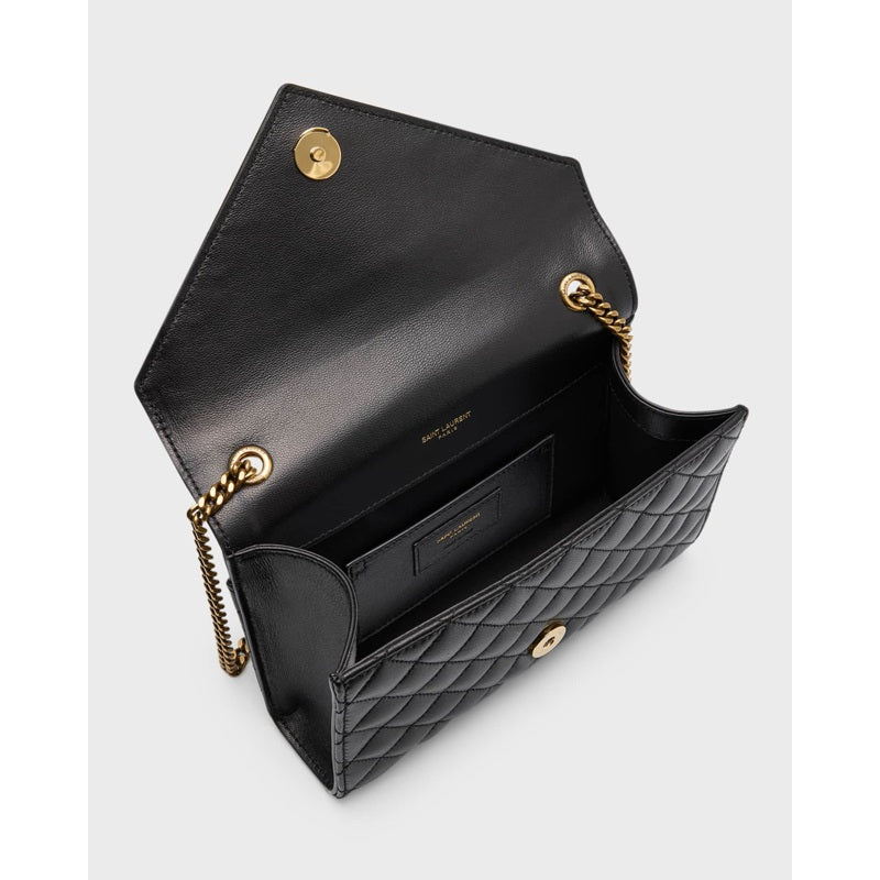 Bolsa Shoulder Envelope Triquilt Small YSL in Smooth