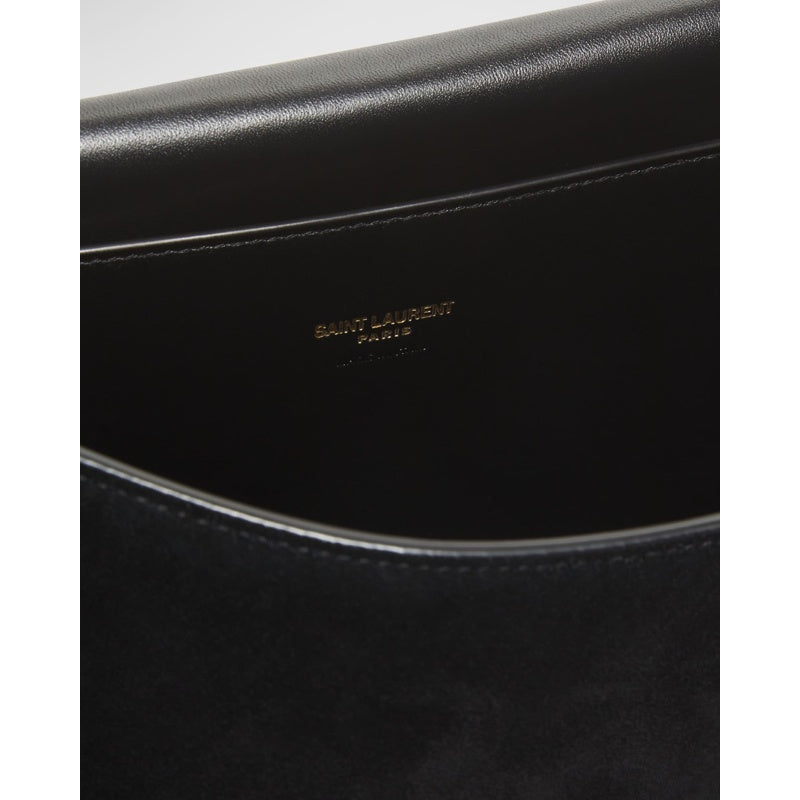 Bolsa Shoulder Kate Medium Reversible YSL in Suede And Smooth