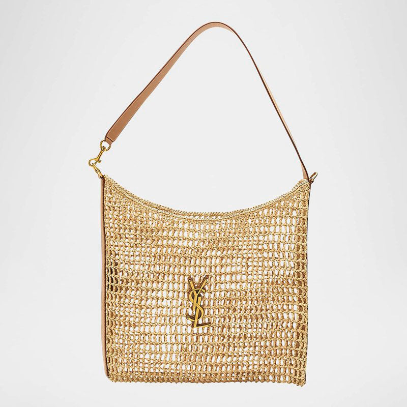 Bolsa Shoulder Oxalis YSL Monogram in Raffia with Bronze Hardware - Mercado de Luxo - O Maior E-Commerce de Bens, Produtos e Serviços de Luxo do Brasil.