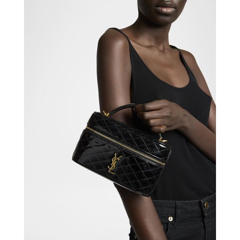 Bolsa Handle Vanity YSL in Quilted Patent