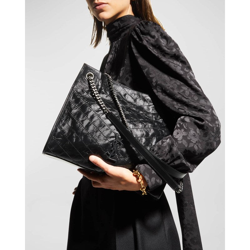 Bolsa Shopper Niki Medium YSL in Crinkled