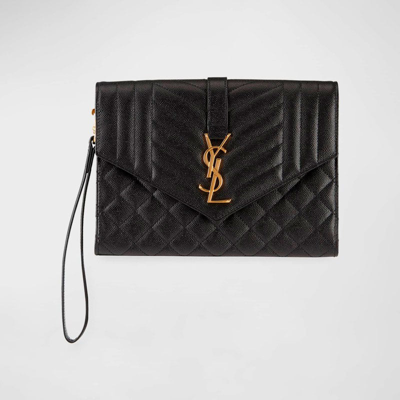 Bolsa Clutch Envelope Flap YSL in Grained - Mercado de Luxo - O Maior E-Commerce de Bens, Produtos e Serviços de Luxo do Brasil.