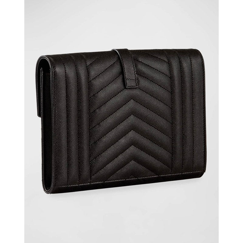 Bolsa Clutch Envelope Flap YSL in Grained