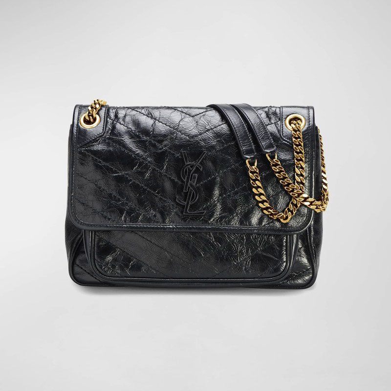 Bolsa Crossbody Niki Medium Flap YSL in Crinkled - Mercado de Luxo - O Maior E-Commerce de Bens, Produtos e Serviços de Luxo do Brasil.