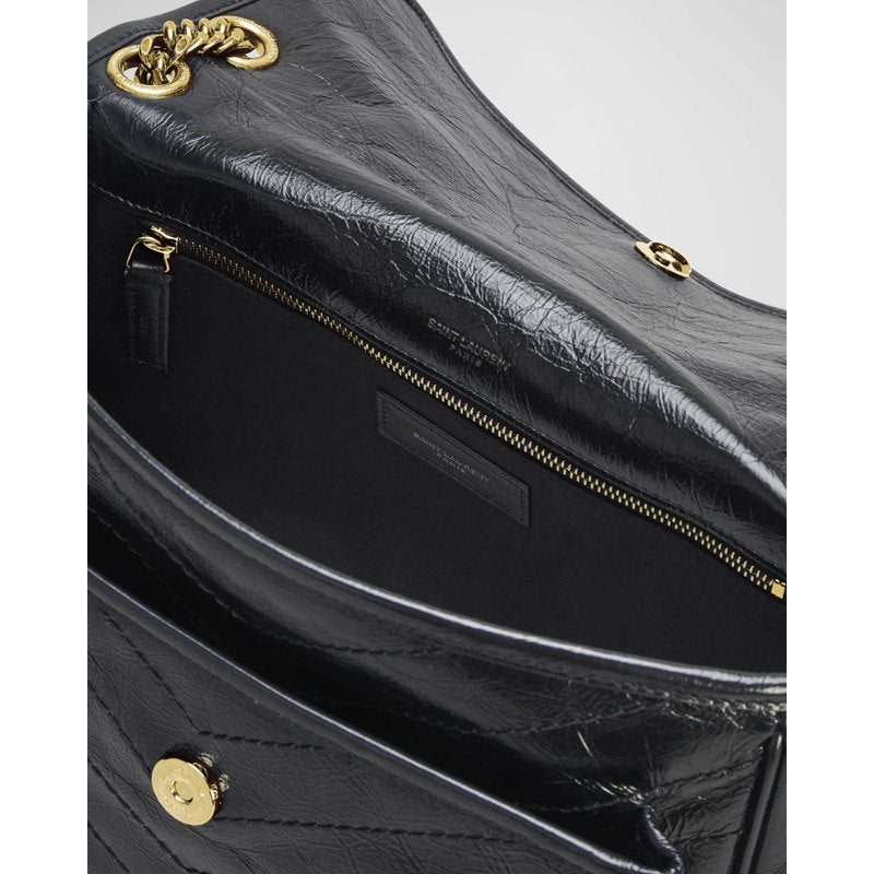 Bolsa Crossbody Niki Medium Flap YSL in Crinkled