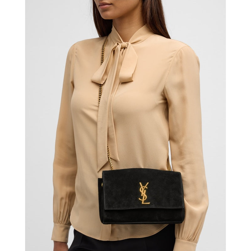 Bolsa Crossbody Kate Reversible Small YSL in Suede