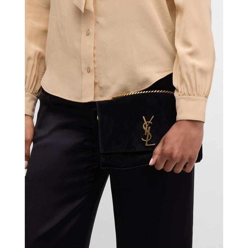 Bolsa Crossbody Kate Reversible Small YSL in Suede