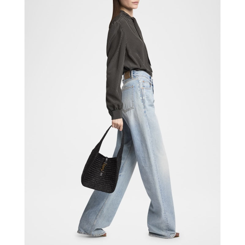 Bolsa Shoulder Le 5 A 7 Small YSL in Raffia