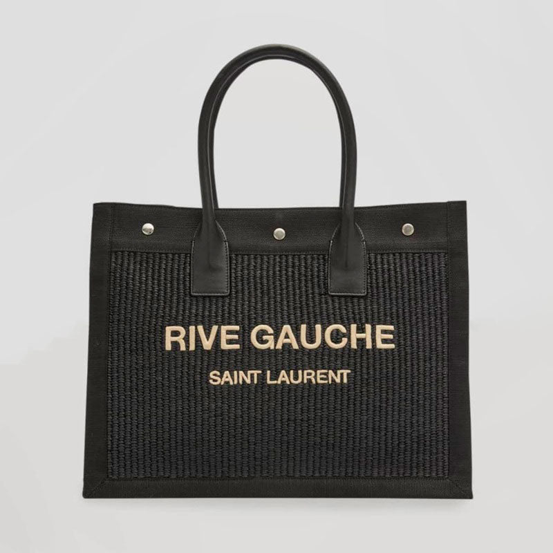Bolsa Shopper Rive Gauche Small in Raffia - Mercado de Luxo - O Maior E-Commerce de Bens, Produtos e Serviços de Luxo do Brasil.