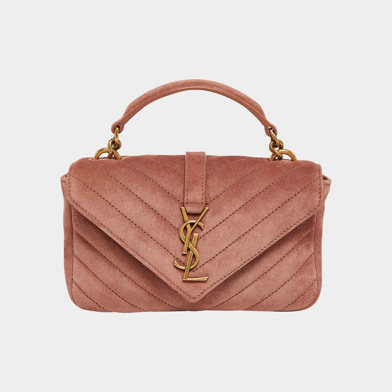 Bolsa Shoulder College Mini Chain in Suede - Mercado de Luxo - O Maior E-Commerce de Bens, Produtos e Serviços de Luxo do Brasil.
