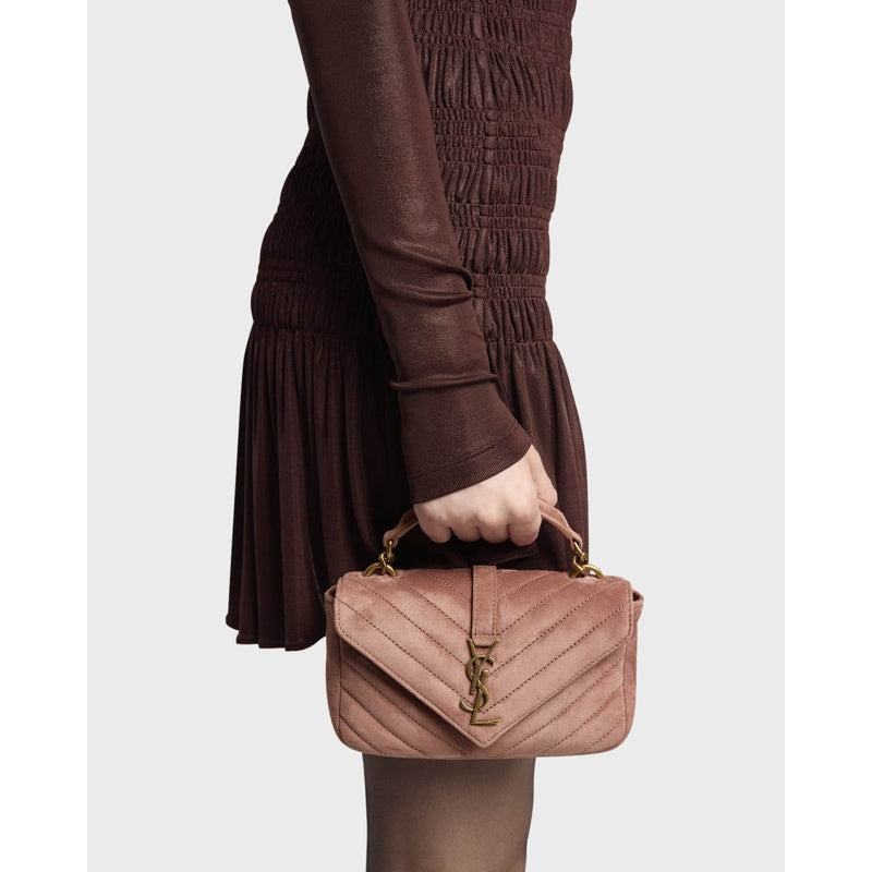 Bolsa Shoulder College Mini Chain in Suede