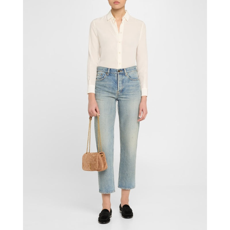 Bolsa Shoulder Jamie 4.3 Mini YSL Chain in Quilted Suede