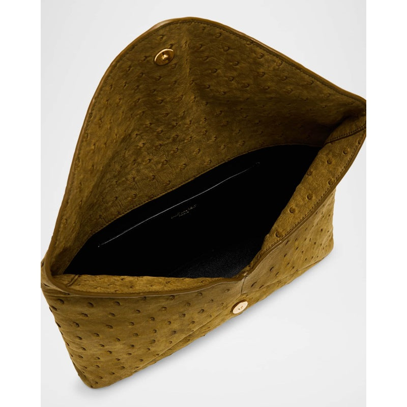 Bolsa Clutch Large YSL Envelope in Ostrich Nubuck