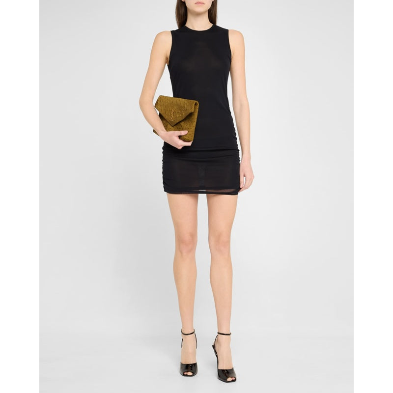 Bolsa Clutch Large YSL Envelope in Ostrich Nubuck