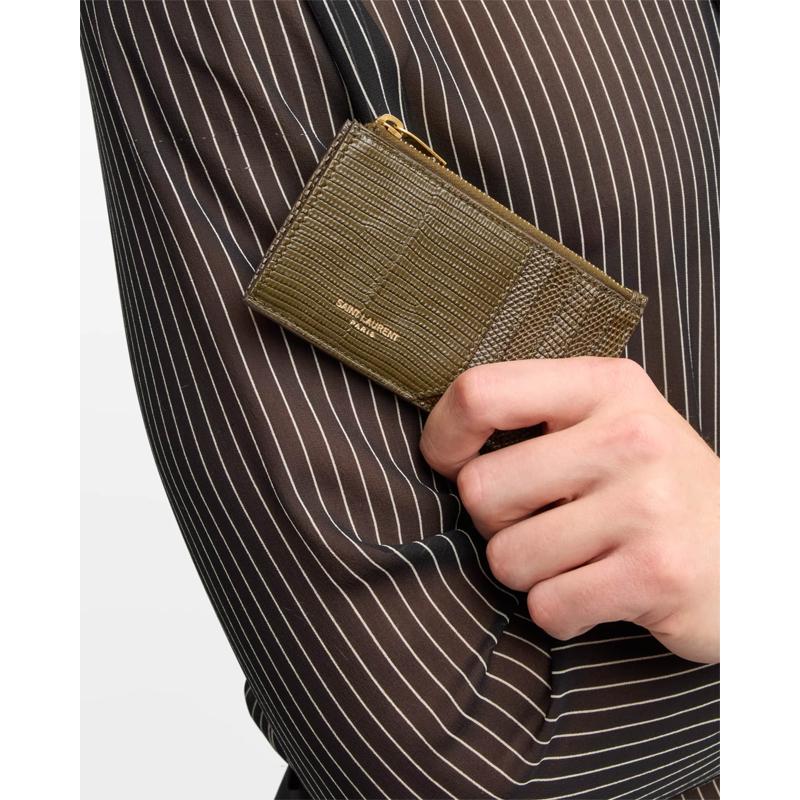 Bolsa Wallet Card Holder in Croc-Effect Calfskin