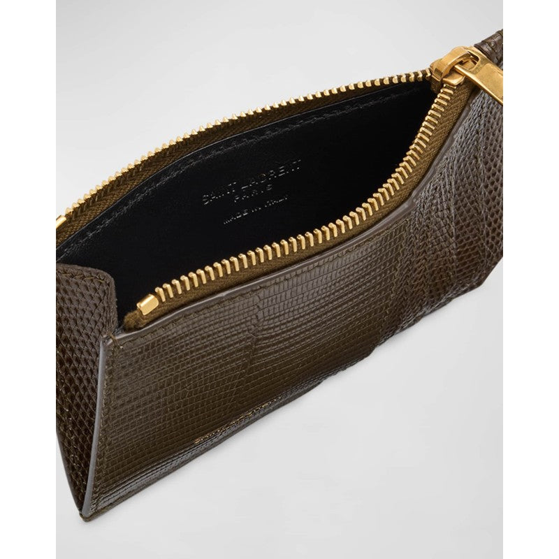Bolsa Wallet Card Holder in Croc-Effect Calfskin