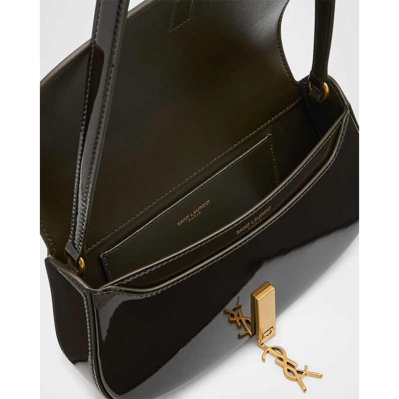 Bolsa Shoulder Mini YSL Flap in Patent