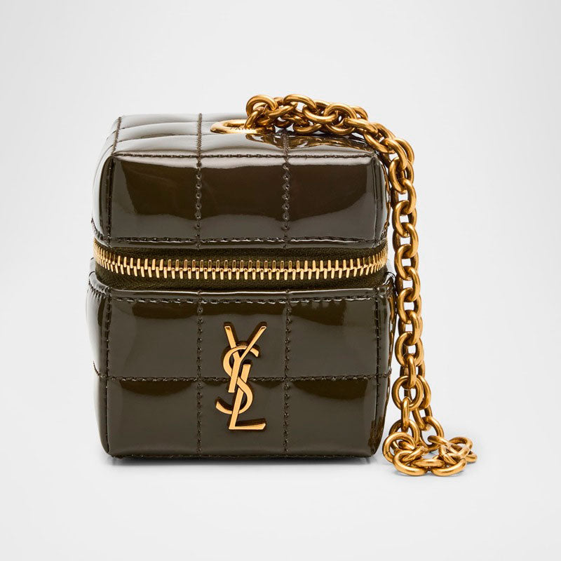 Bolsa Wallet Mini YSL Cube Box Wristlet in Patent Fabric - Mercado de Luxo - O Maior E-Commerce de Bens, Produtos e Serviços de Luxo do Brasil.