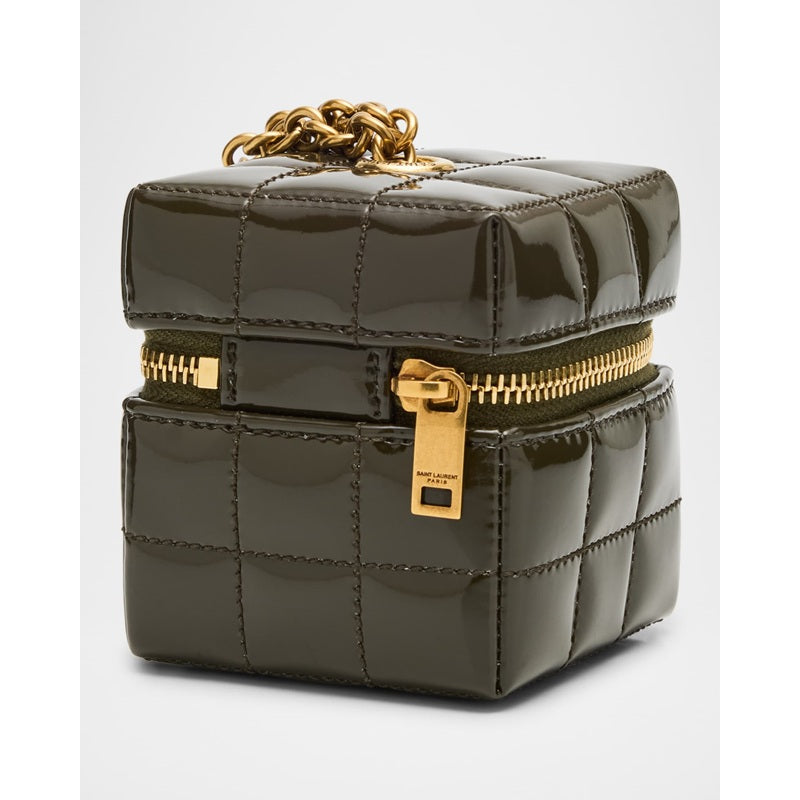 Bolsa Wallet Mini YSL Cube Box Wristlet in Patent Fabric