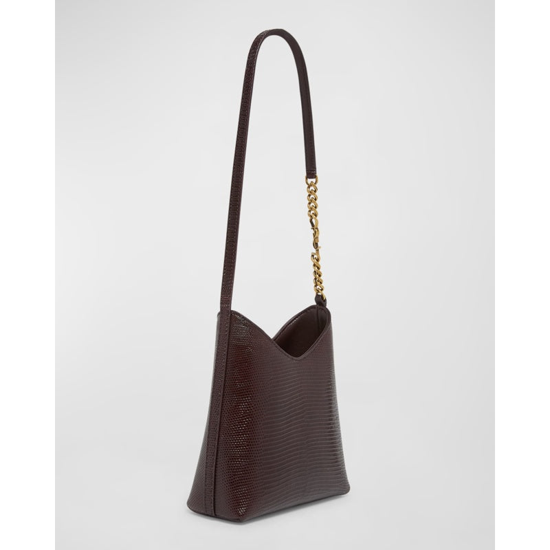 Bolsa Shoulder Mini in Shiny Lizard-Embossed