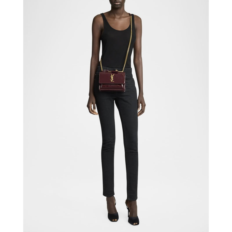 Bolsa Crossbody Sunset Small YSL in Patent