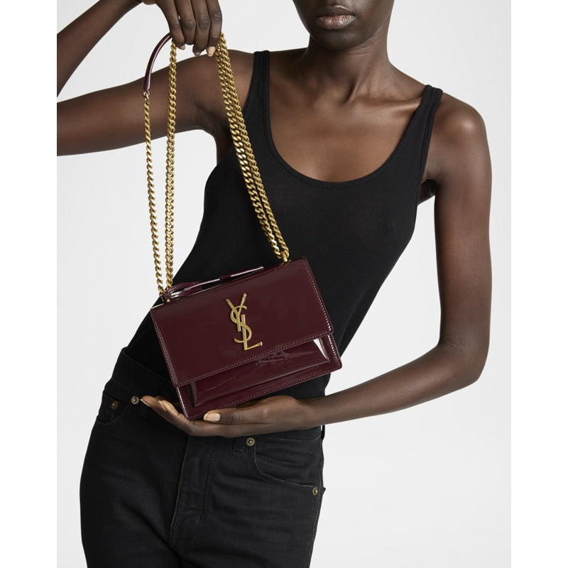 Bolsa Crossbody Sunset Small YSL in Patent