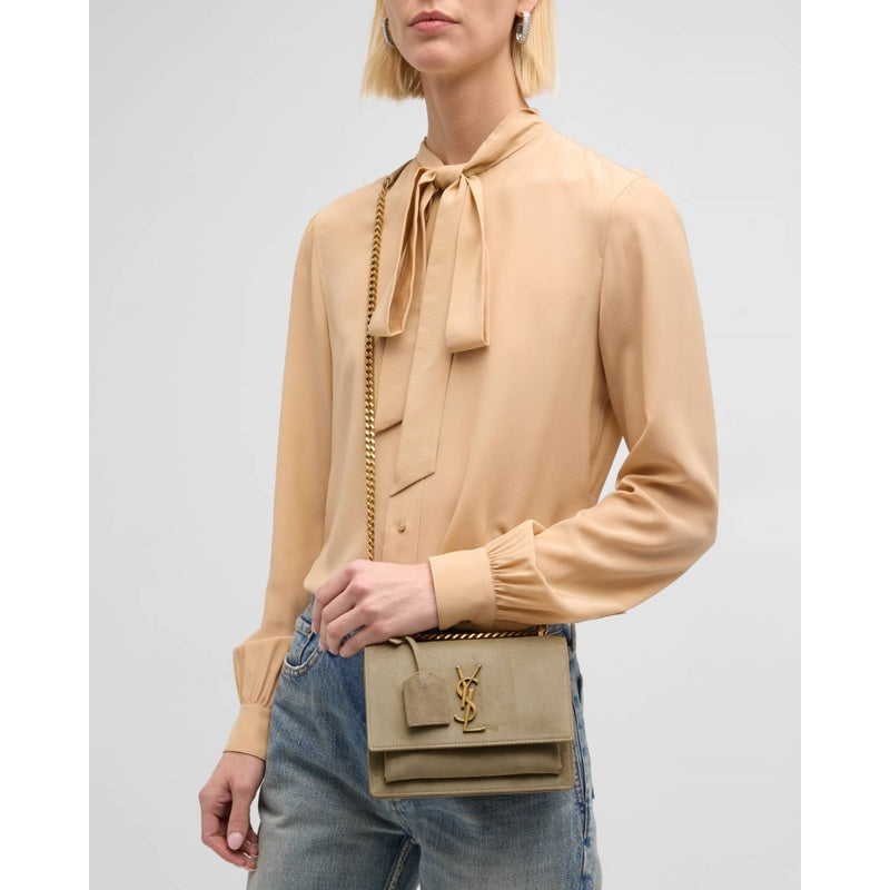 Bolsa Crossbody Sunset Small YSL in Suede
