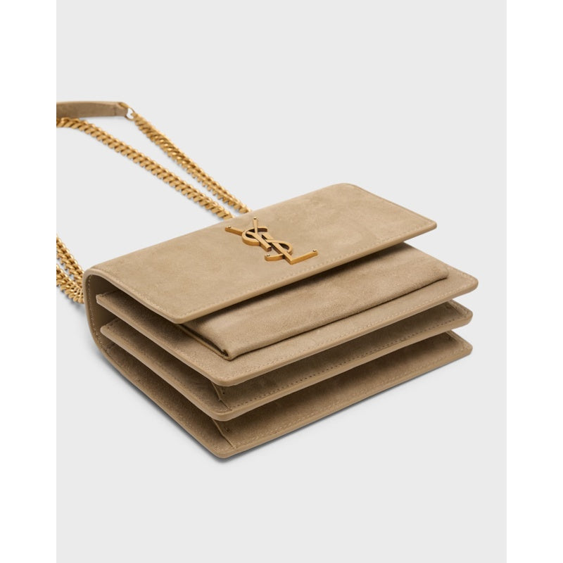 Bolsa Crossbody Sunset Small YSL in Suede