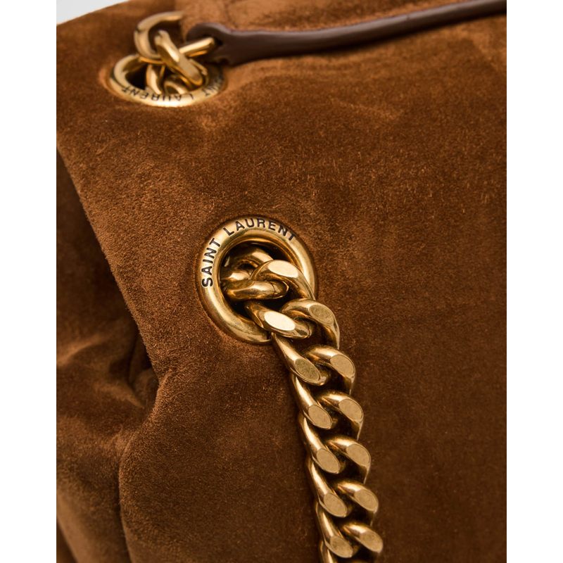 Bolsa Shoulder Calypso Large YSL Chain in Suede