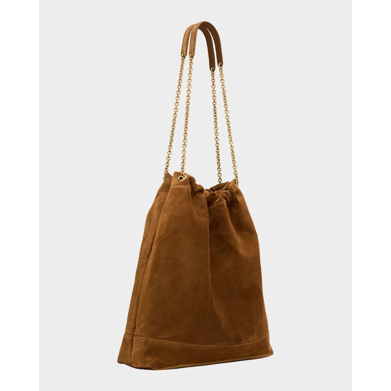 Bolsa Shoulder Jamie Large Pochon YSL in Quilted Suede