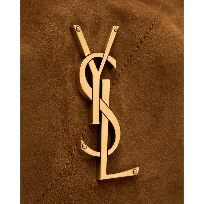 Bolsa Shoulder Jamie Large Pochon YSL in Quilted Suede