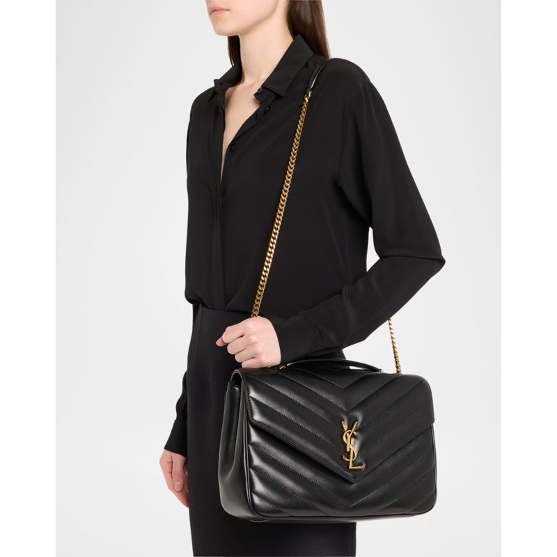 Bolsa Shoulder Loulou Large YSL Chain in Quilted