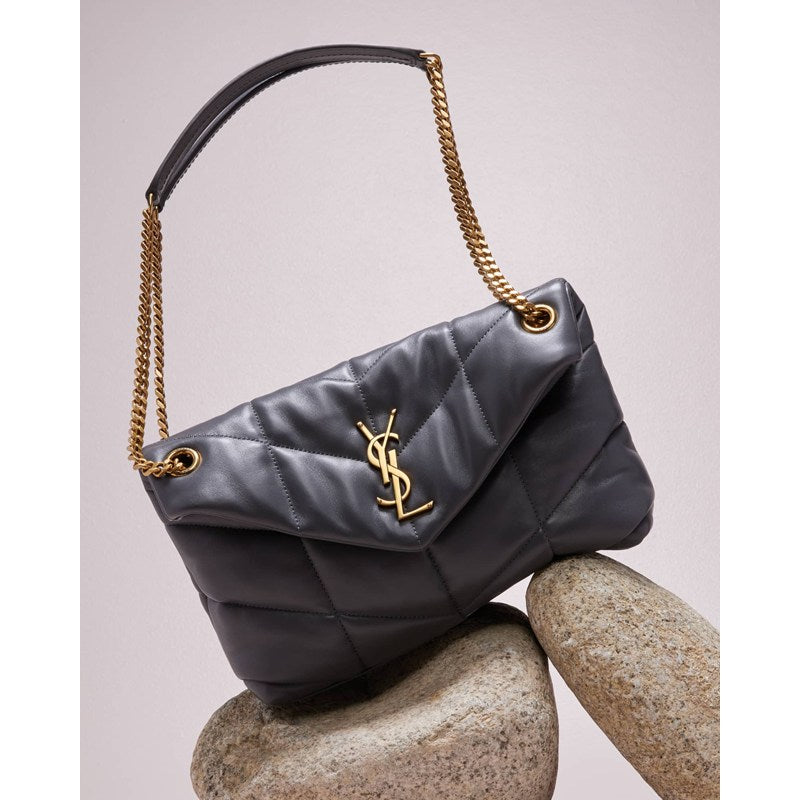 Bolsa Shoulder Lou Puffer Small YSL in Quilted