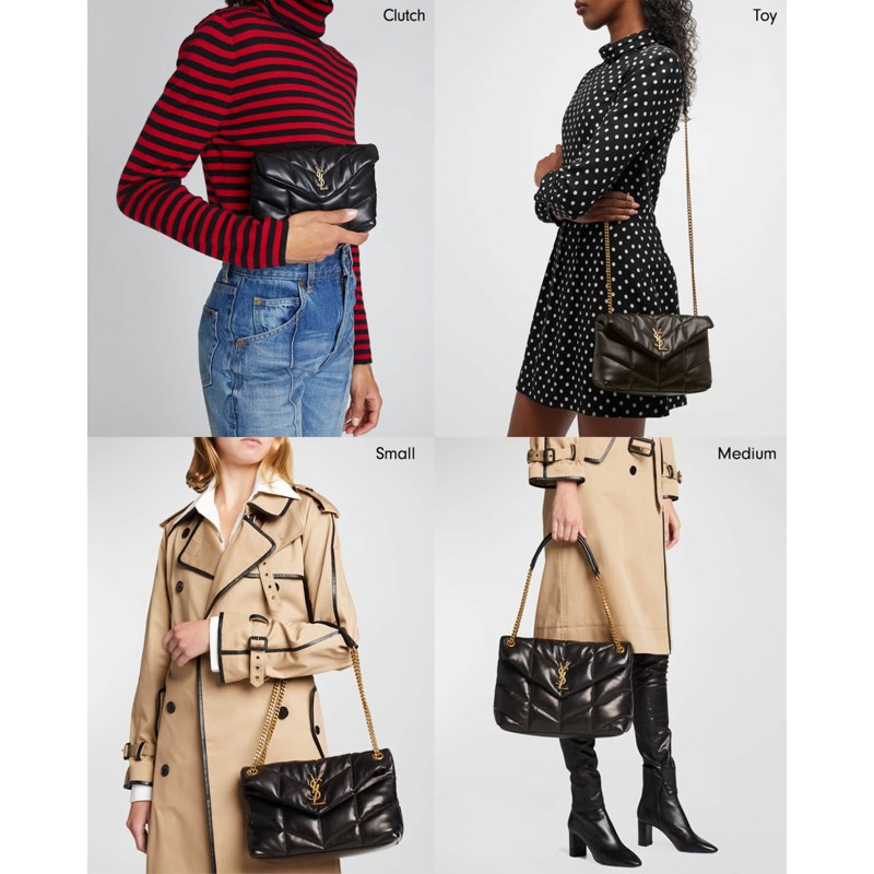 Bolsa Shoulder Lou Puffer Small YSL in Quilted