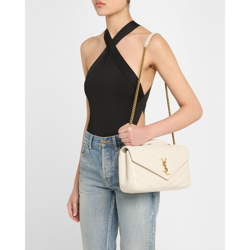 Bolsa Shoulder Loulou Medium YSL Chain in Quilted