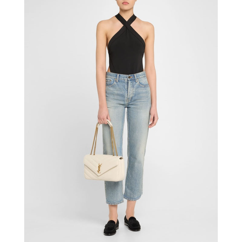 Bolsa Shoulder Loulou Medium YSL Chain in Quilted