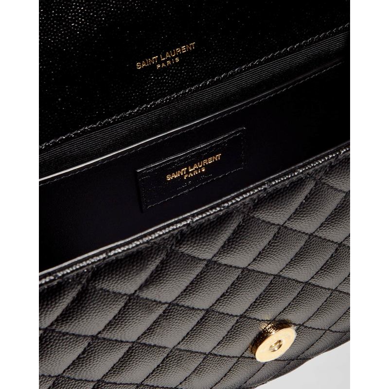 Bolsa Shoulder Envelope Triquilt Medium YSL in Grained
