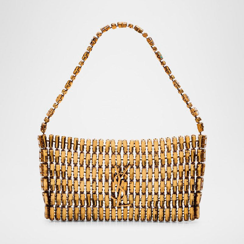 Bolsa Shoulder Mini YSL Evening in Beaded Brass - Mercado de Luxo - O Maior E-Commerce de Bens, Produtos e Serviços de Luxo do Brasil.