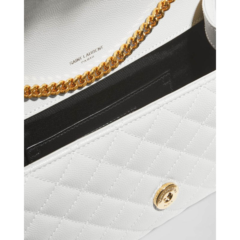 Bolsa Shoulder Envelope Triquilt Small YSL in Grained