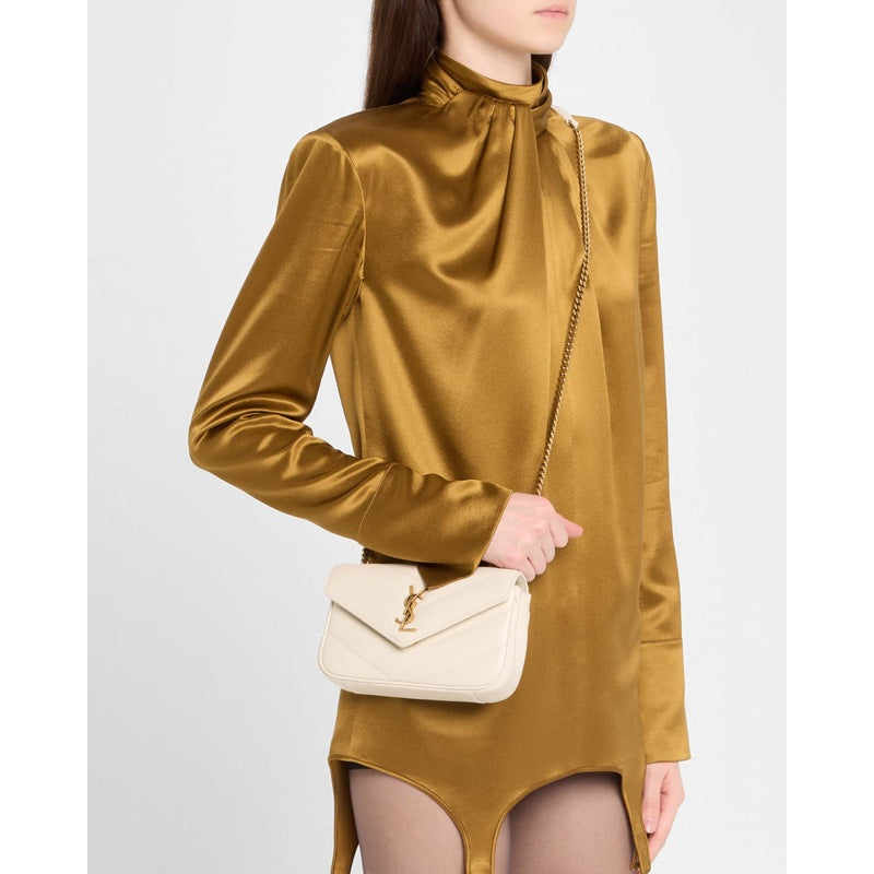 Bolsa Shoulder Loulou Mini YSL Chain in Quilted