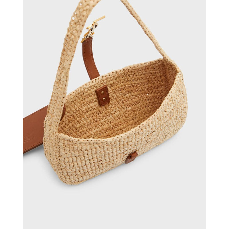 Bolsa Shoulder Le  5 A 7 Mini YSL in Raffia