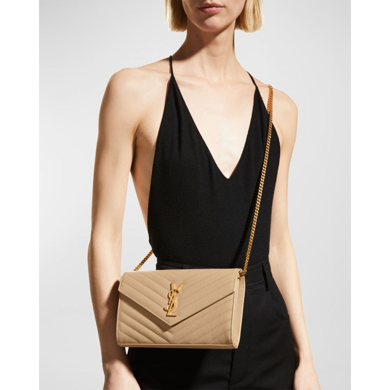 Bolsa Shoulder YSL Monogram Large on Chain in Grained