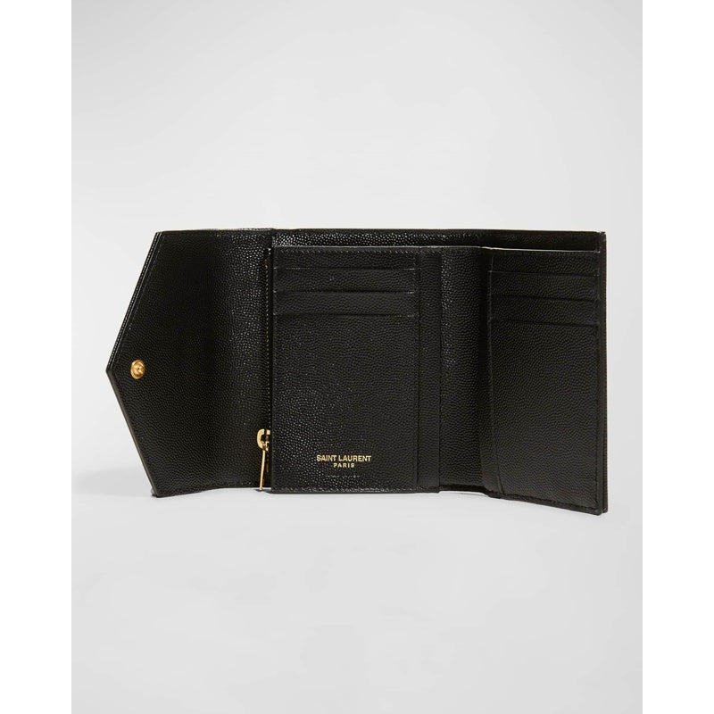 Bolsa Wallet YSL Monogram Trifold in Grained