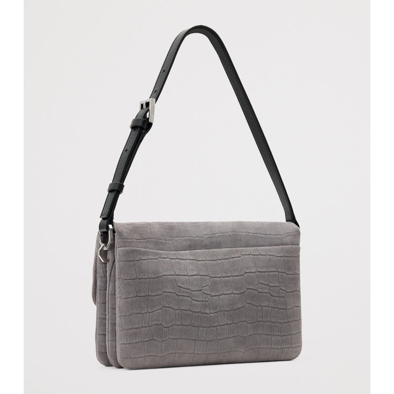 Bolsa Shoulder Croc-Embossed Ondine