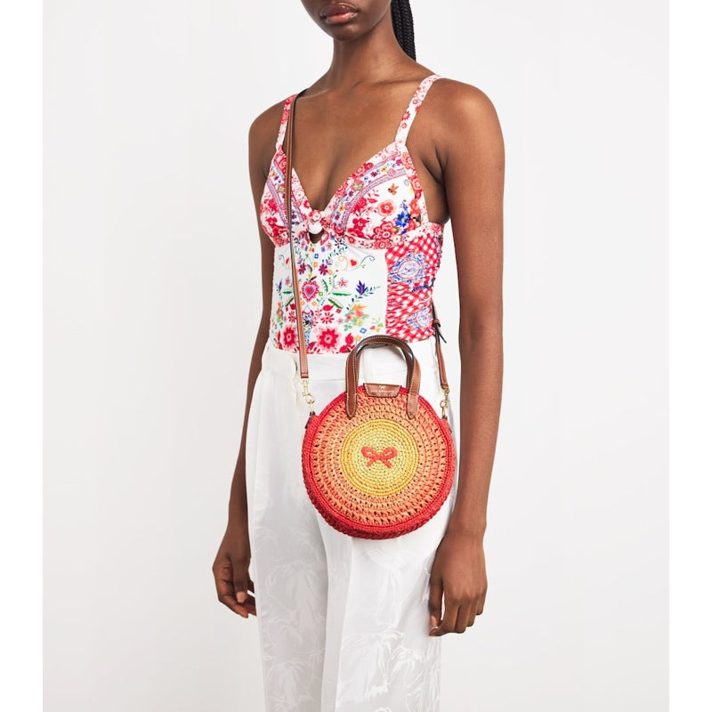 Bolsa Handle Small Raffia Round