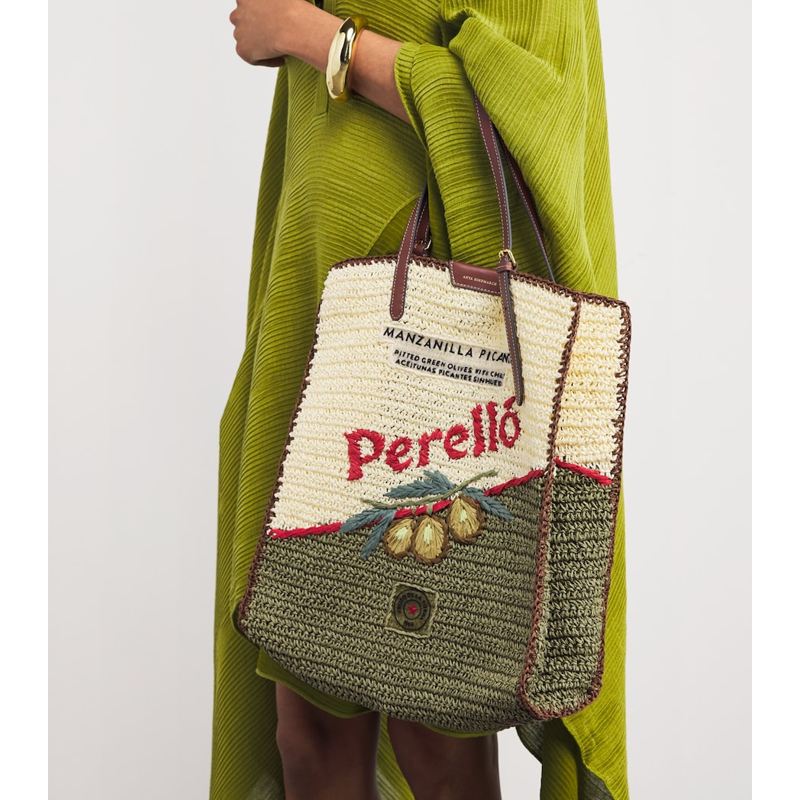 Bolsa Tote Large -Raffia Olives